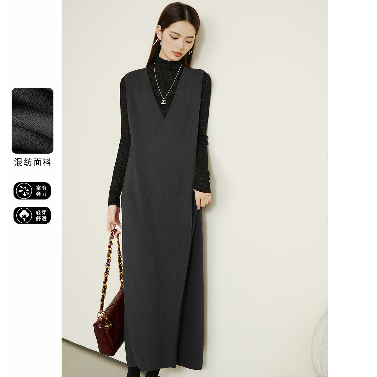 ���� ����׹�����ڴ�ֱͲȹ��2025�＾�¿�ߵ�V�쳤����֯����ȹ127Ԫ