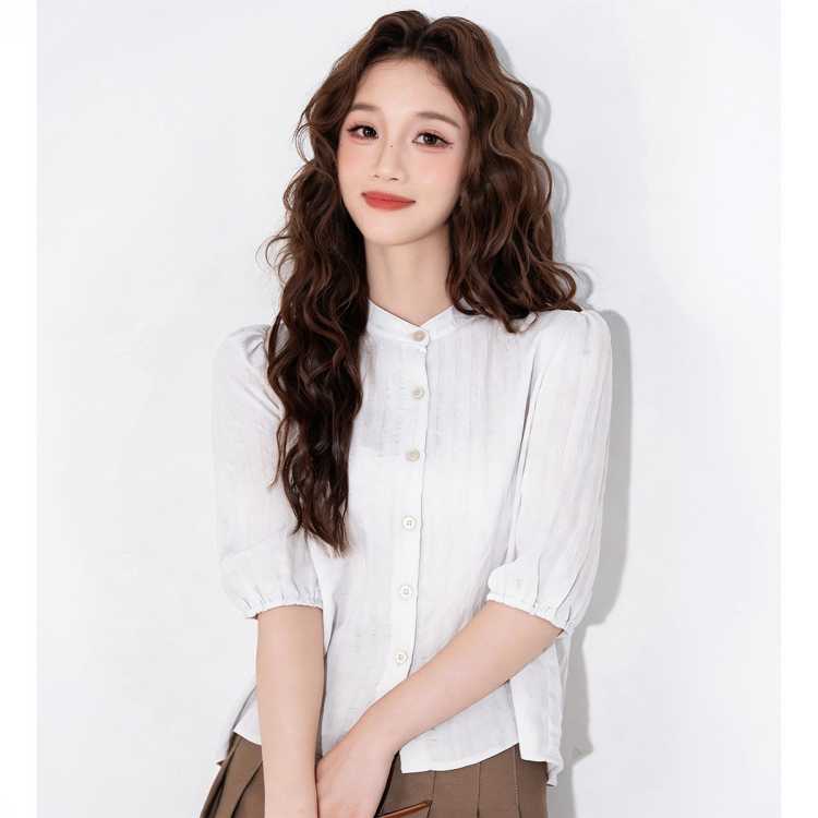真维斯 柔软舒适肌理感设计半袖衬衫女温柔甜美气质日常百搭女士衬衣