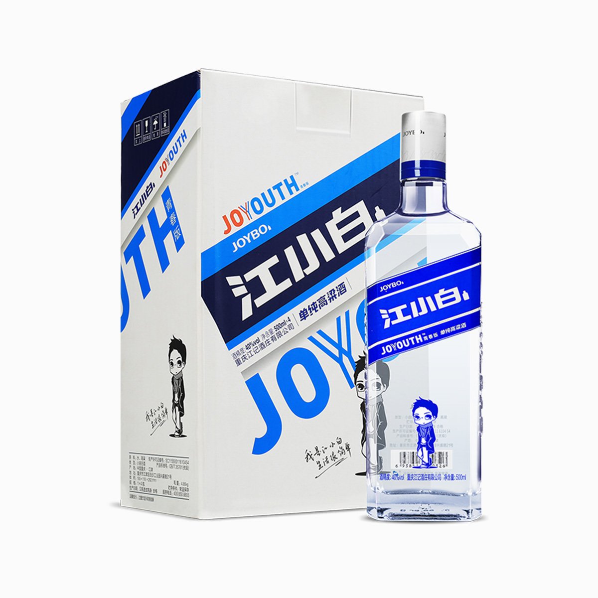 40°江小白高粱酒joyyouth 500ml*4瓶裝