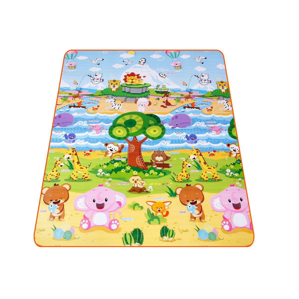 pe款卡通图案 中性款海洋公园户外露营野餐垫 探险者/tanxianzhe