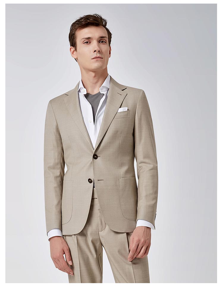 柏品 进口tallia纯羊毛面料男式商务休闲西装