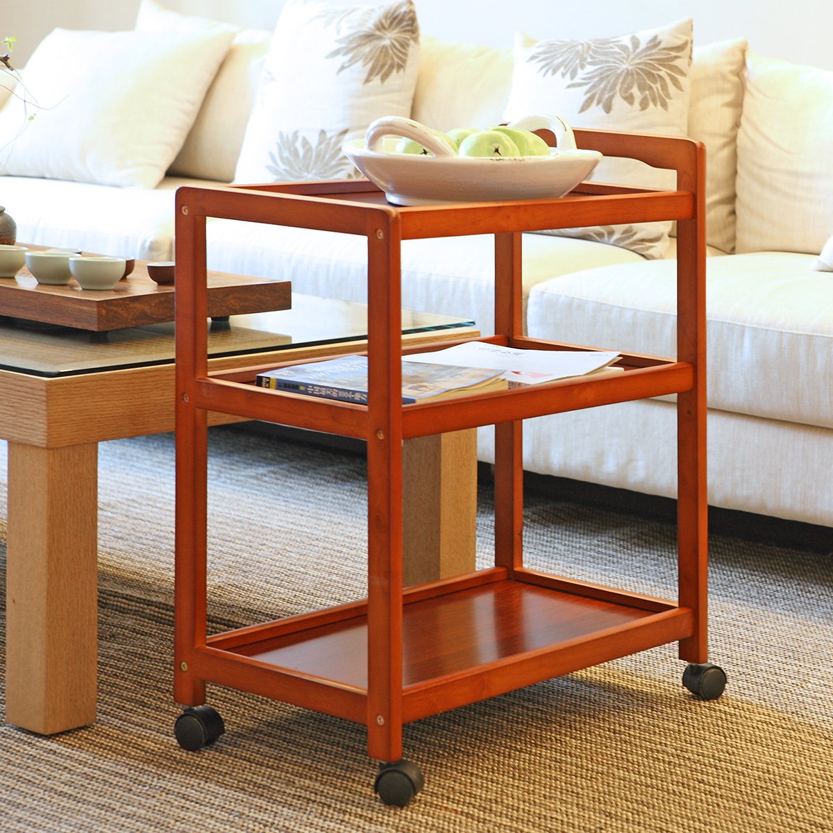 英尼斯inness家具专场直发货经典实木可移动多功能餐车kw-5372_唯品会