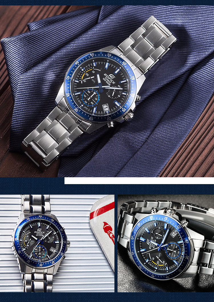 卡西欧手表edifice系列防水钢带男士石英手表efv-540d-1a2vupr-jx