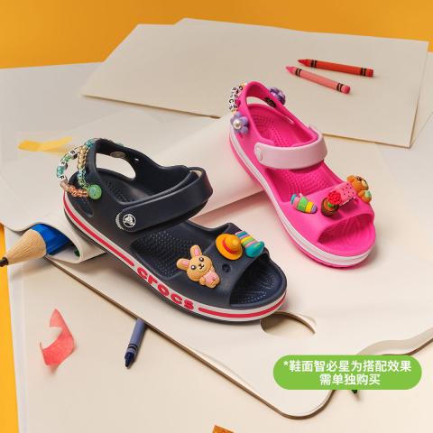 CROCS 卡骆驰 贝雅卡洛班儿童凉鞋中大童沙滩舒适平底凉鞋 图片 1
