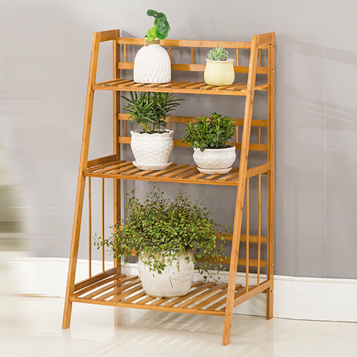 实木组合花架子阳台室外阶梯多肉置物架梯形多层花盆架落地式梯形花架