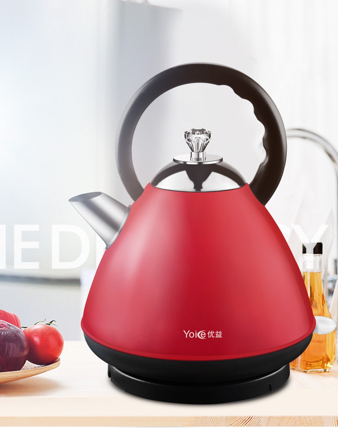 优益厨房电器专场yoice/优益yz-x6电热水壶2l家用304不锈钢烧水壶自动