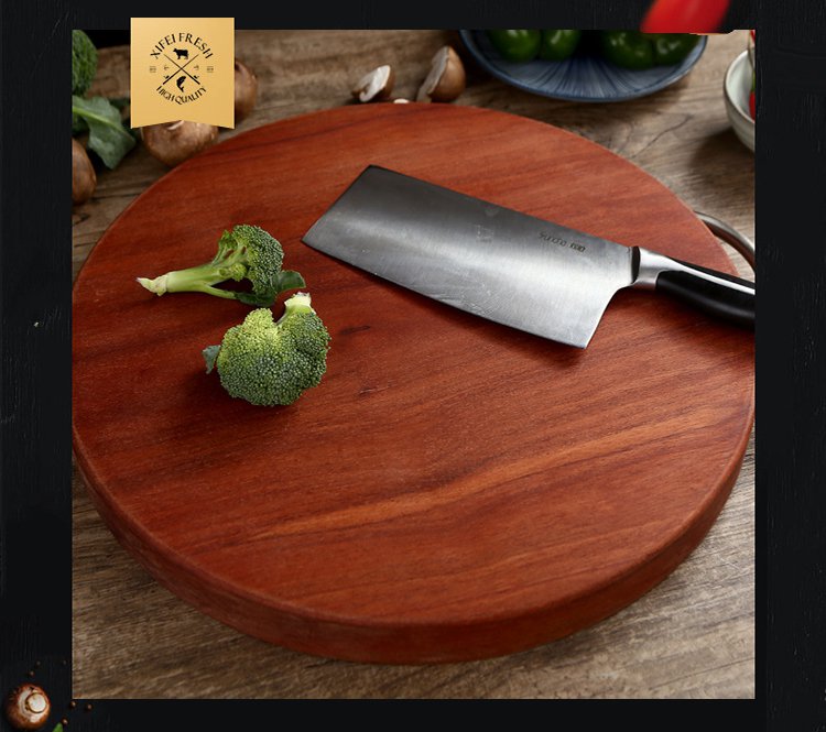 双枪蔷薇木菜板家用砧板整木砧板木案板(合金挂钩和金属挂钩随机发货)