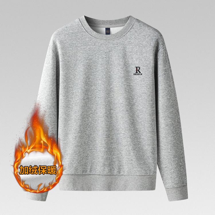 罗蒙 【出清特卖】加绒卫衣男秋冬款保暖男士卫衣加绒打底衫男式卫衣