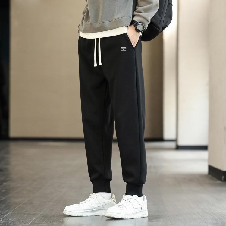 罗蒙 【加厚加绒可选】加绒长裤子男士休闲裤加绒卫裤男保暖休闲裤男