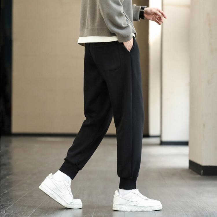 罗蒙 【加厚加绒可选】加绒长裤子男士休闲裤加绒卫裤男保暖休闲裤男