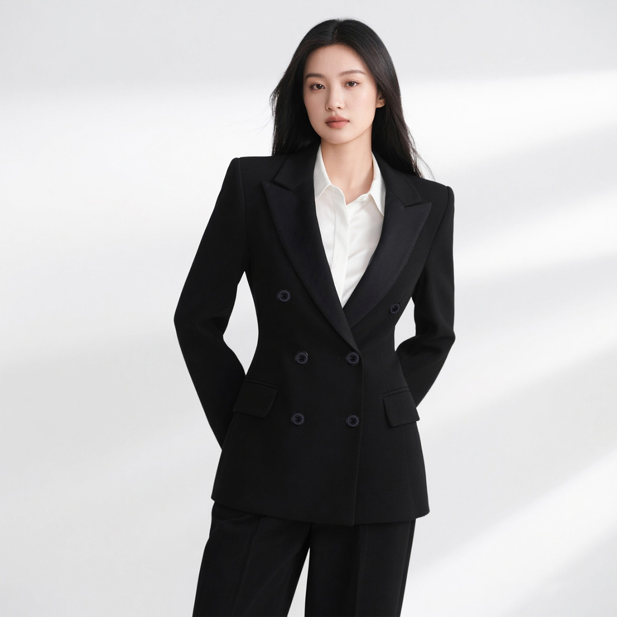 罗蒙 商务休闲女士西服舒适百搭西装外套女简约纯色女西服时尚修身西服
