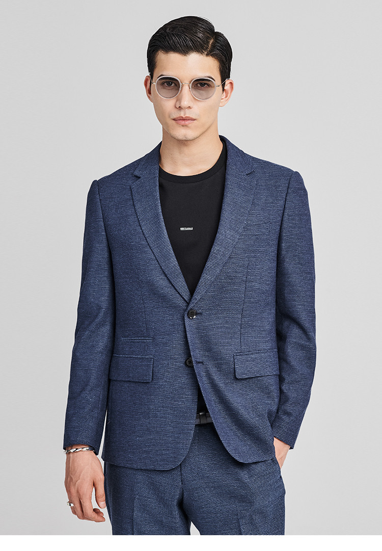 暗纹西装复古修身商务绅士正英伦男