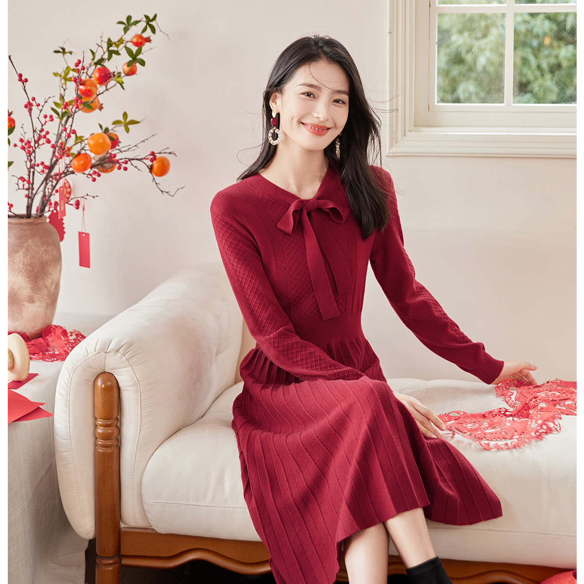 ŷɯ ʥ��Cλ��ȹ ����Ʈ����ɫ��֯��������ȹ �ﶬ�� 146Ԫ