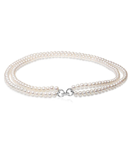 欧诗漫珠宝双环淡水珍珠项链双层圆形 福贵