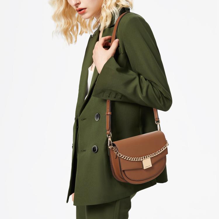 MICHAEL KORS MICHAEL KORS 【专柜同款】Lita 系列中号皮质马鞍包美拉德单肩包mk女包