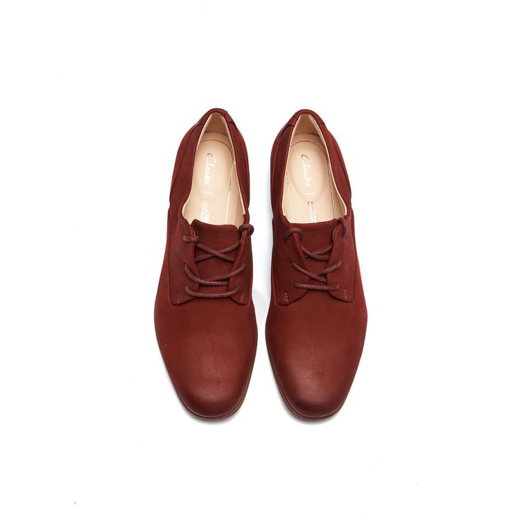 CLARKS clarks其乐女鞋优雅英伦圆头德比鞋单鞋淑女复古小方跟皮鞋女