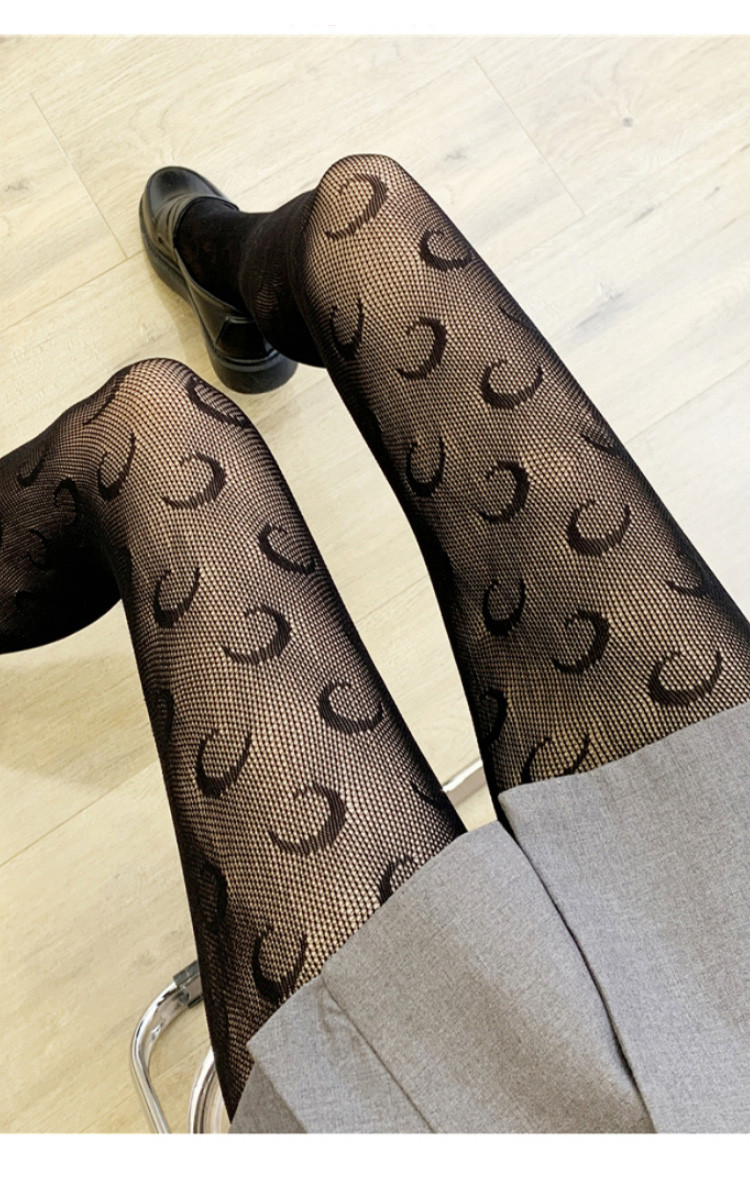 【月亮渔网袜】网红性感黑丝袜女薄款连裤袜防勾丝女士打底袜子