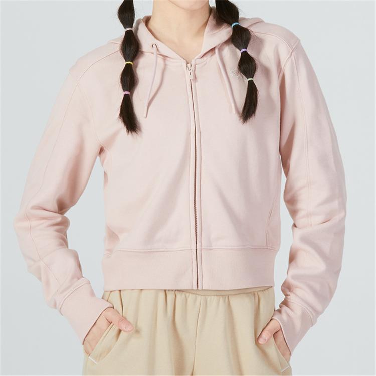 Puma 秋季连帽针织夹克女装上衣休闲舒适跑步健身运动外套 In Pink