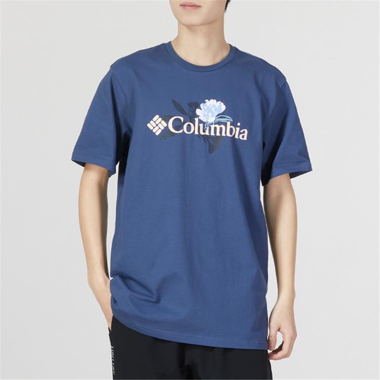Columbia 圆领短袖舒适潮流男装户外健身运动t恤 In Blue