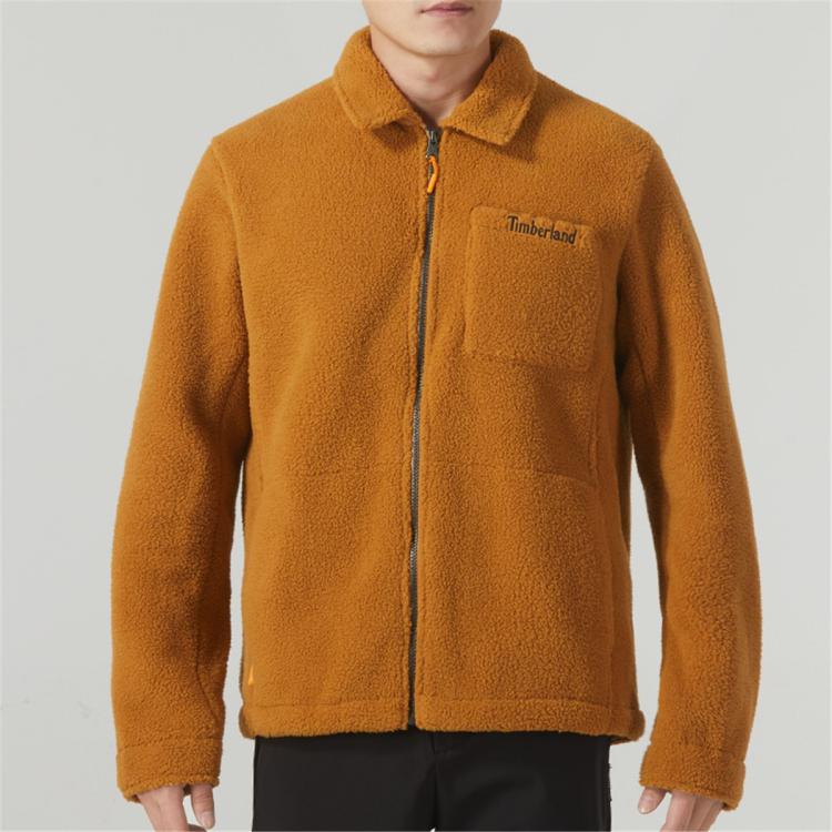 Timberland 男装上衣秋季款摇粒绒夹克舒适保暖休闲运动外套 In Brown