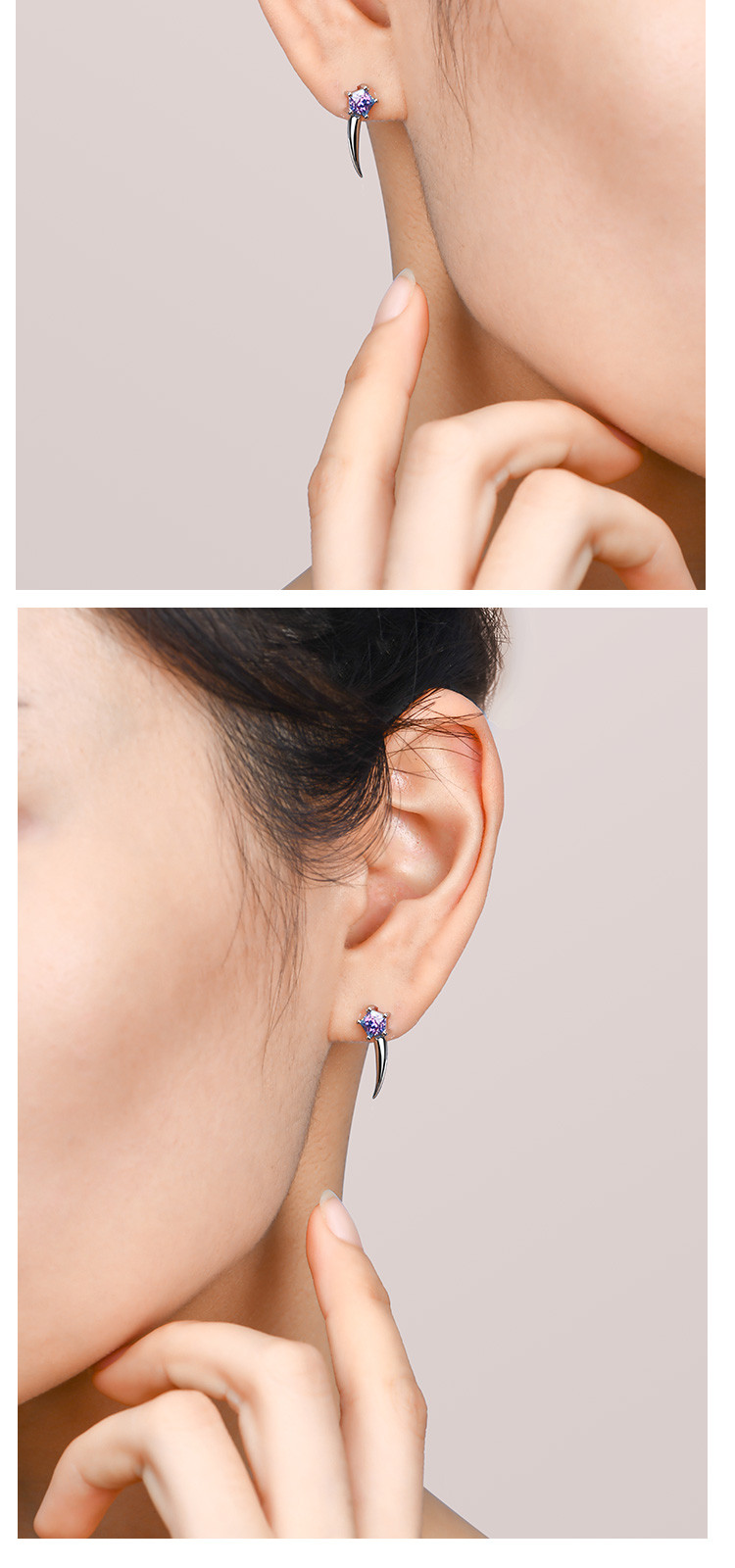 卡蒂罗纯银耳钉女简约小巧冷淡风耳坠2020年新款潮镶施华洛世奇锆