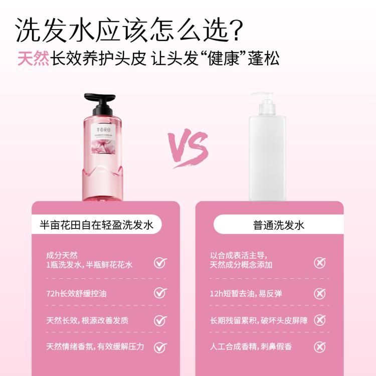 半亩花田 洗发水露去屑止痒控油持久留香蓬松强韧防断发柔顺养头皮改善毛躁