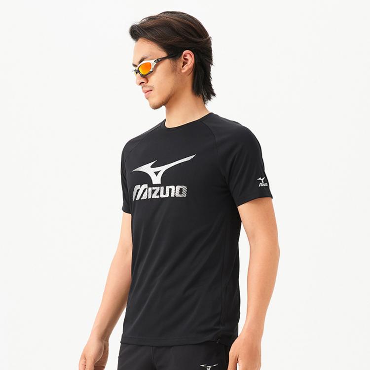 Mizuno 24年新款速干宽松薄款男女款运动短袖t恤essential In Black