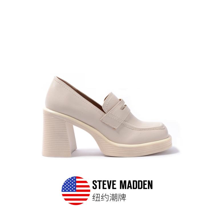 Steve Madden 思美登春夏新款女鞋方头粗跟高跟乐福鞋女 Far-out In Pink