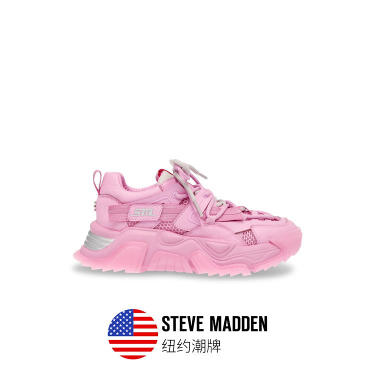 Steve Madden 思美登2023秋季新款休闲舒适运动透气老爹鞋女kingdom In Pink