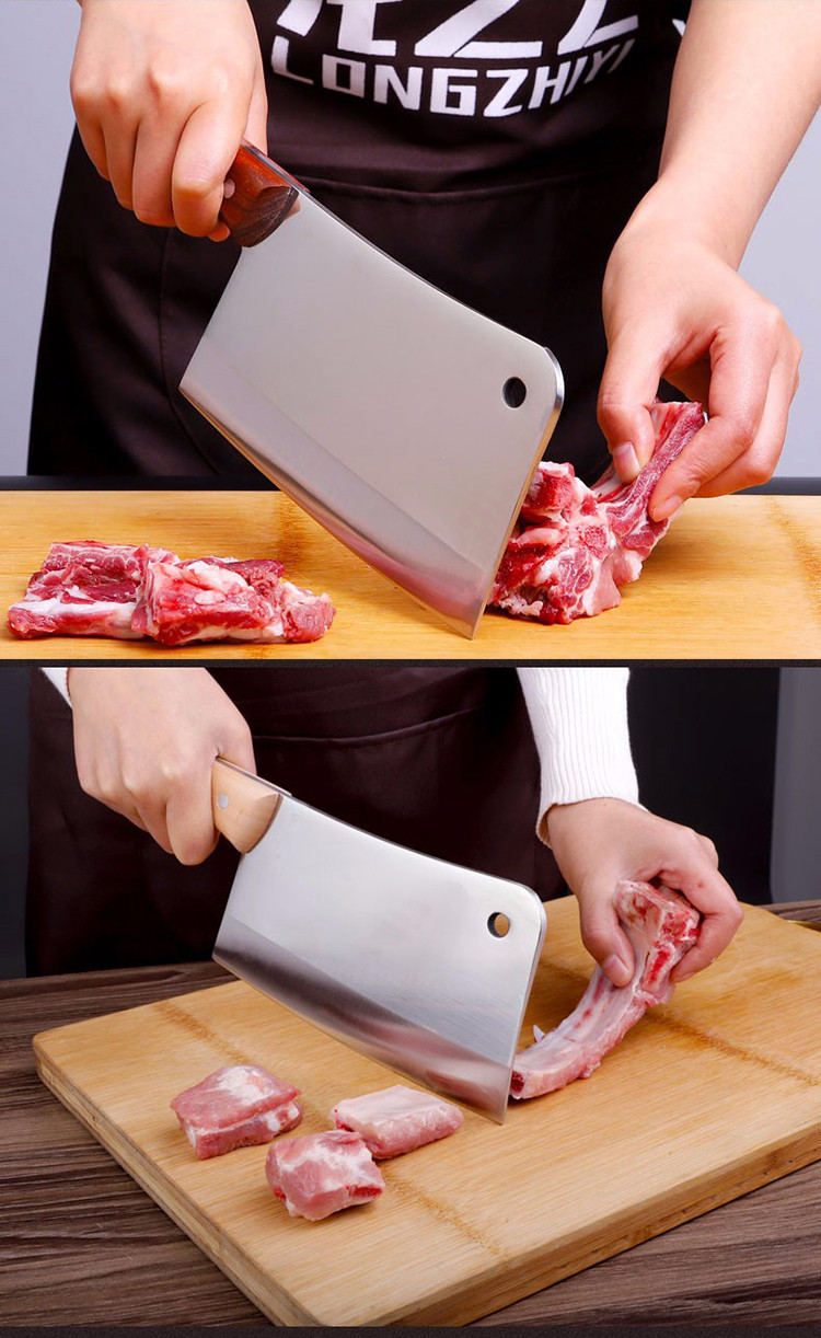 切片砍骨刀套装厨房不锈钢切片刀砍骨刀厨师专用切肉刀刀具菜刀