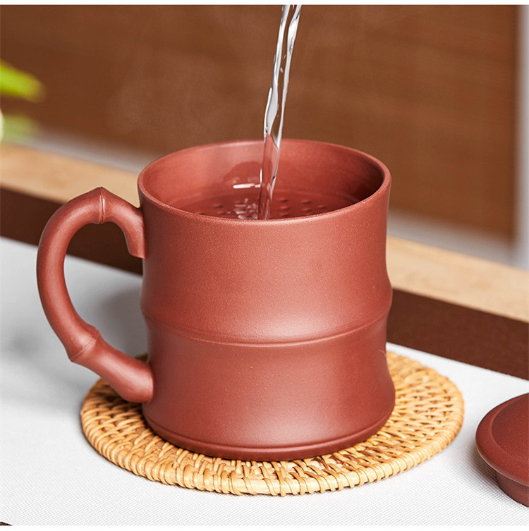 礼盒居家办公室泡茶杯清水泥隔断盖杯宜兴手工制作茶杯紫砂杯