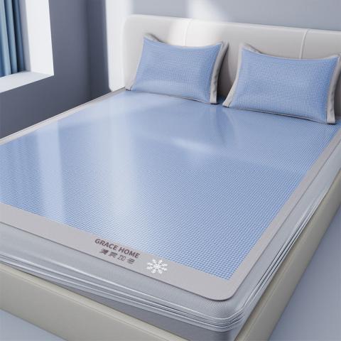 洁丽雅 夏天冰丝凉席三件套空调席子可水洗机洗裸睡家用宿舍床笠款冰丝席 图片 7