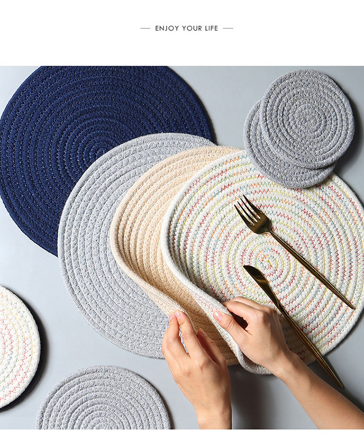 简约日式餐桌垫防烫碗垫子耐热家用餐盘垫隔热垫锅垫布艺杯垫餐垫