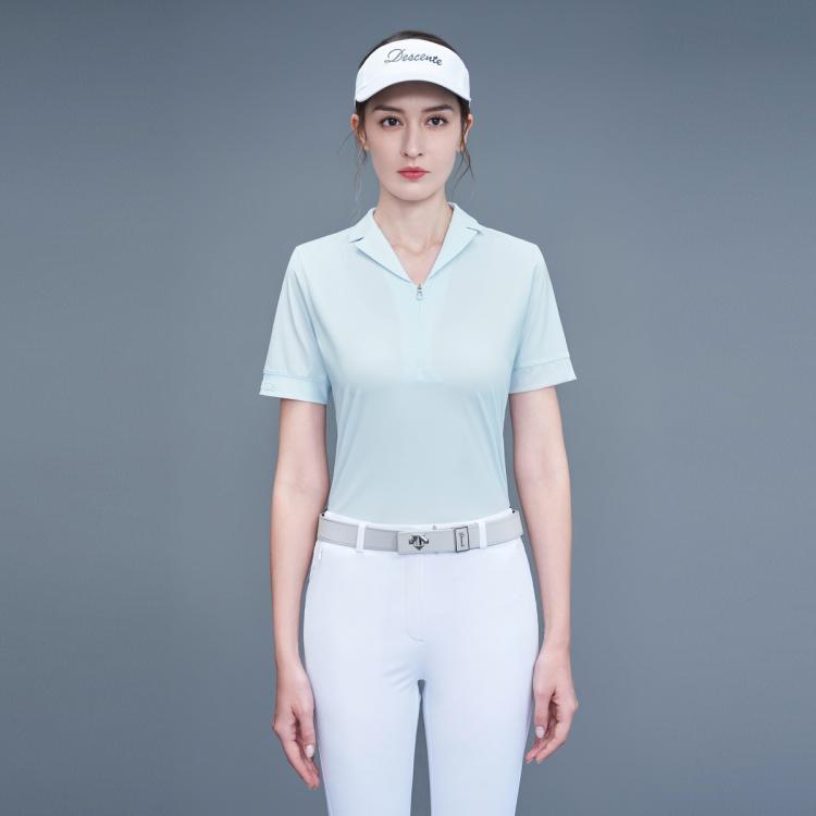 Descente 迪桑特高尔夫 Golf系列 女士短袖polo衫 In Blue