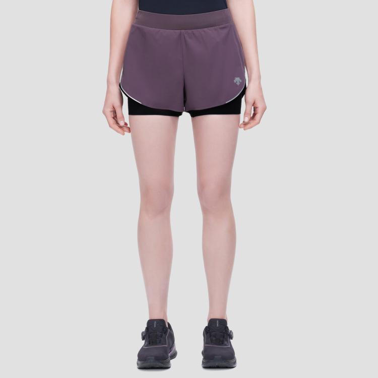 Descente 迪桑特 Womens Running系列女子梭织短裤 In Purple