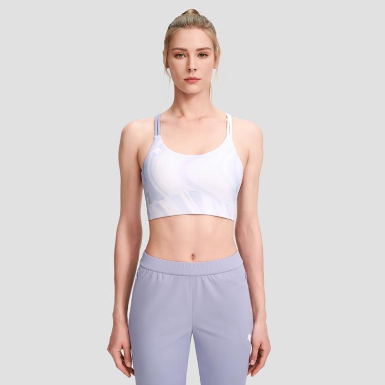 Descente 迪桑特女士运动健身瑜伽透气运动背心内衣bra In White
