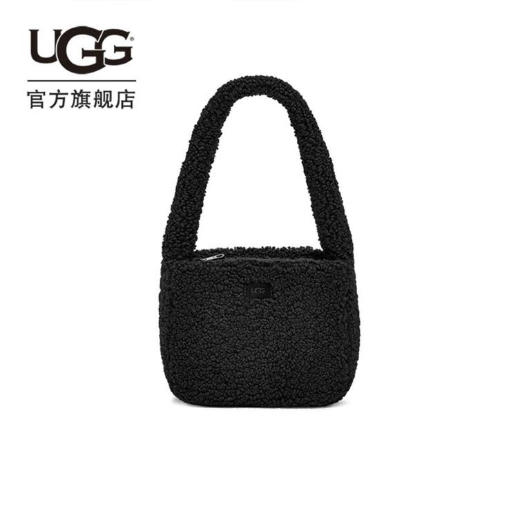 Ugg 秋冬女士配件纯色艾德琳羊羔绒单肩包 1132370 In Black