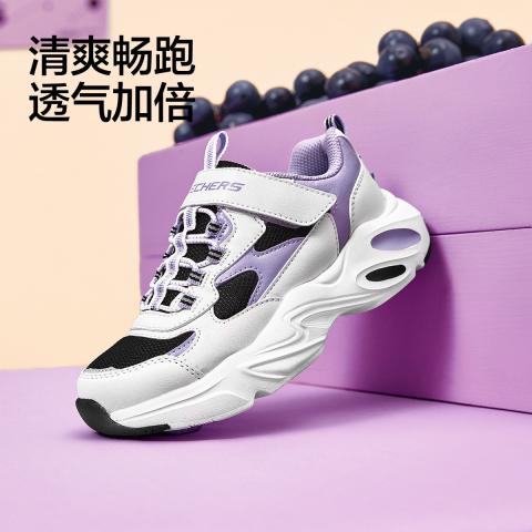 斯凯奇 【熊猫鞋】女中大童|秋魔术贴儿童板鞋老爹鞋舒适休闲运动 图片 4