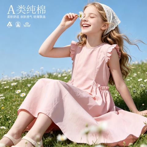 迪士尼 【100棉】女童连衣裙儿童裙子纯棉夏季薄款大童女孩公主裙 图片 2