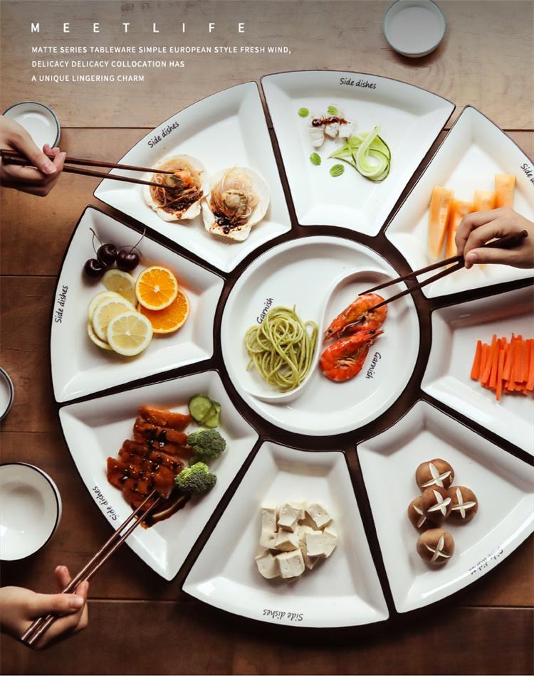 新款拼盘餐具家用圆桌摆盘餐盘火锅盘子套装组合创意碟子