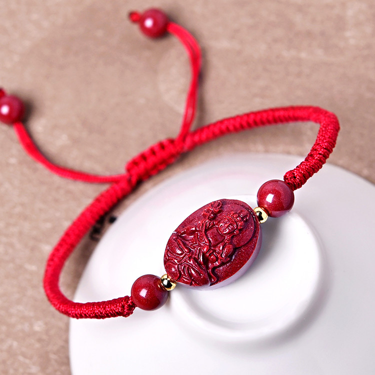 朱砂本命佛手链本命年男女款红绳生肖转运珠手串情侣节日礼物