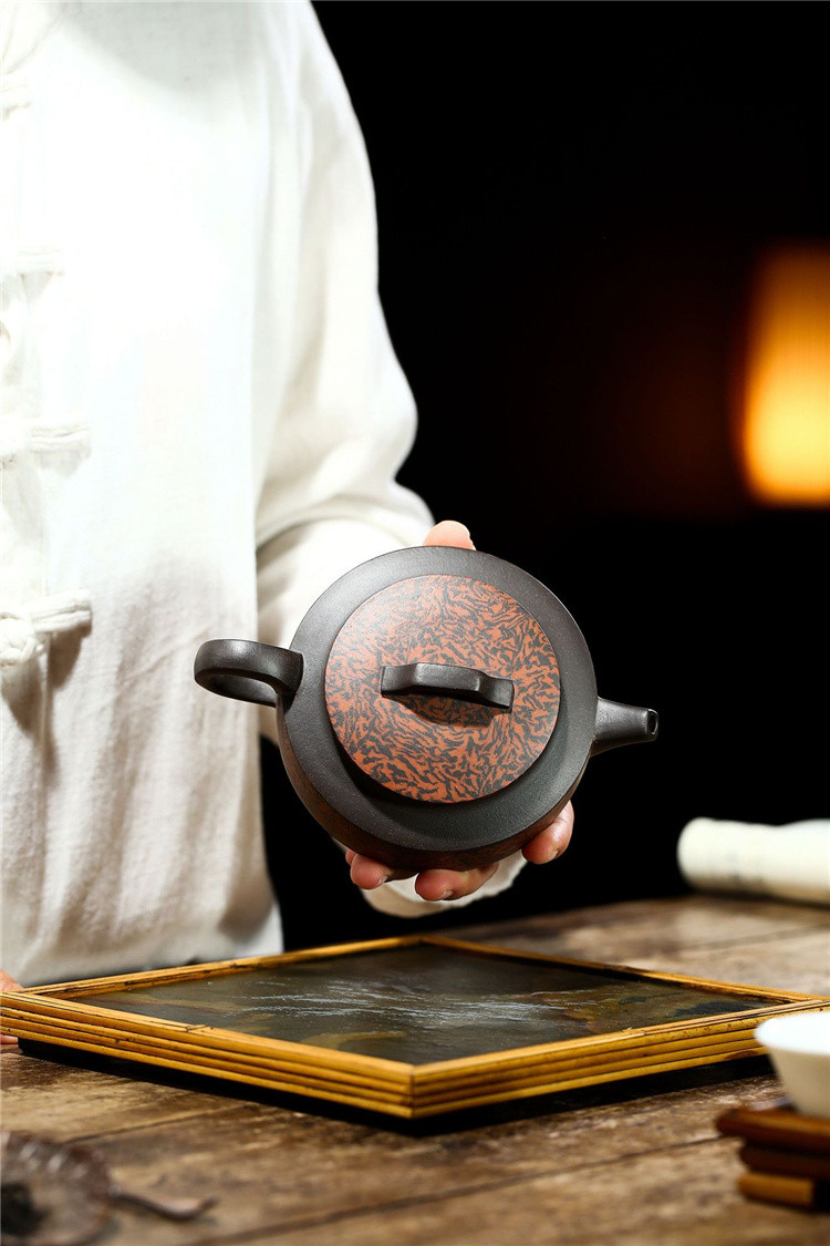 《周盘》正宗宜兴黑胶泥手工紫砂壶功夫茶具养生壶泡茶壶送长辈