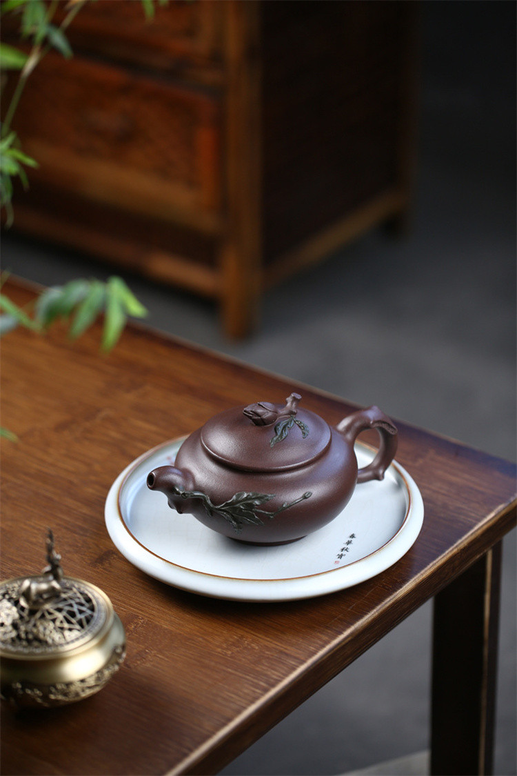 《玉兰》国工蒋静明手工紫砂壶宜兴原矿紫泥茶壶家用功夫茶具收藏