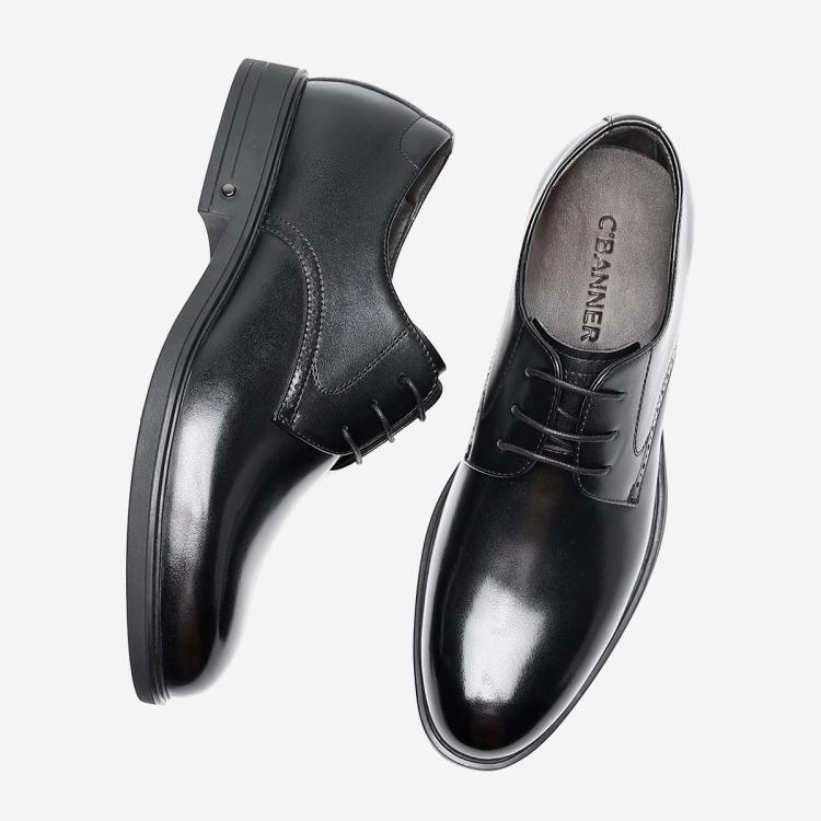 千百度 【头层牛皮】真皮男士皮鞋商务正装男鞋婚鞋职场皮鞋男德比鞋皮鞋