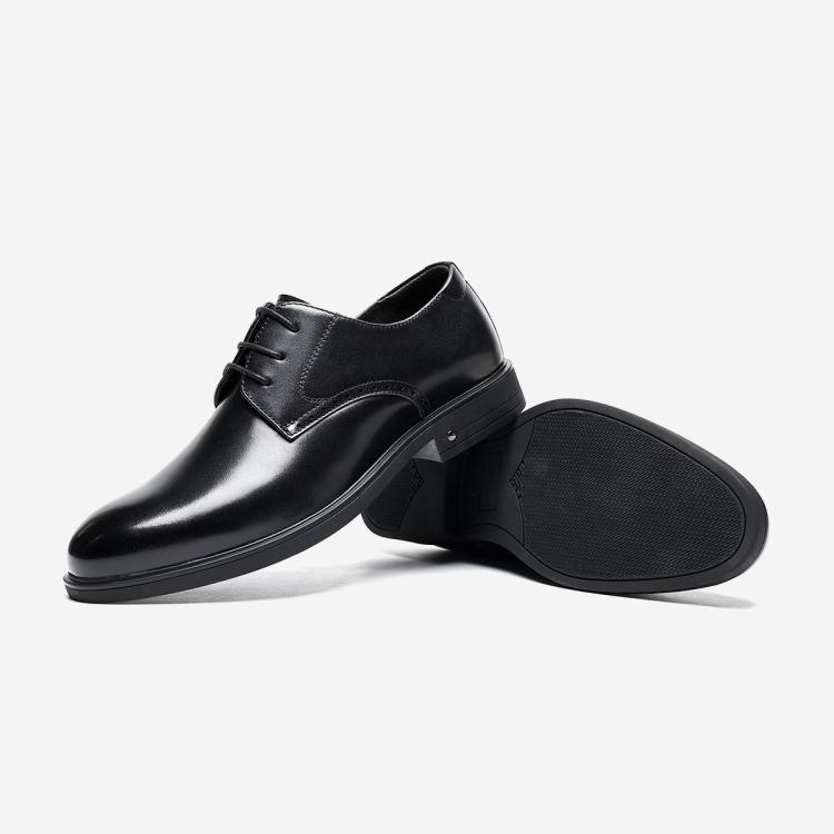 千百度 【头层牛皮】真皮男士透气冲孔皮鞋商务正装婚鞋职场皮鞋男德比鞋