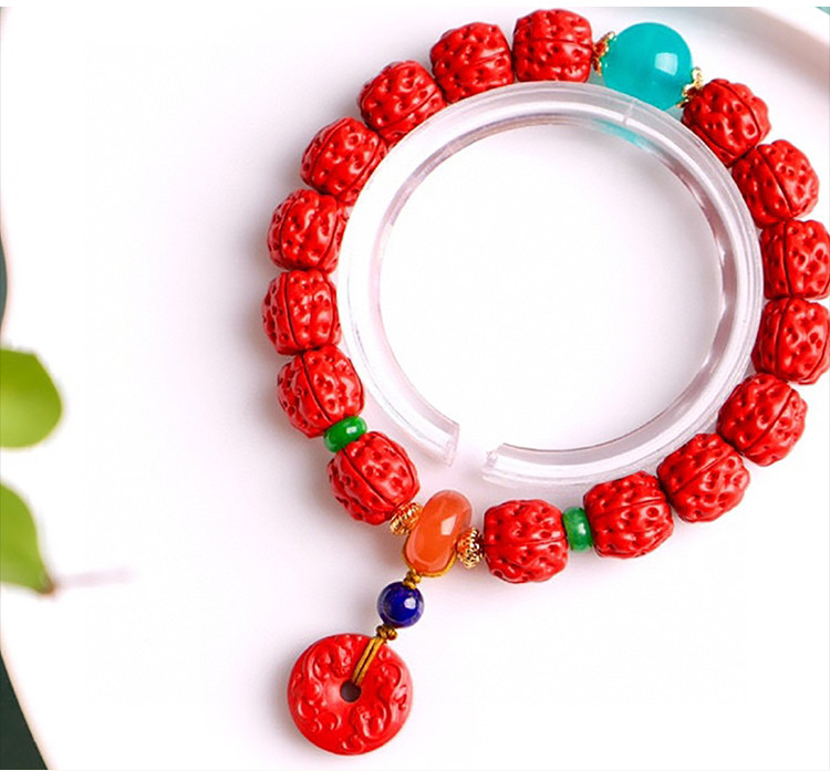 原创上新原矿朱砂精品红砂小金刚配珠南红跟天河石男女首饰手链