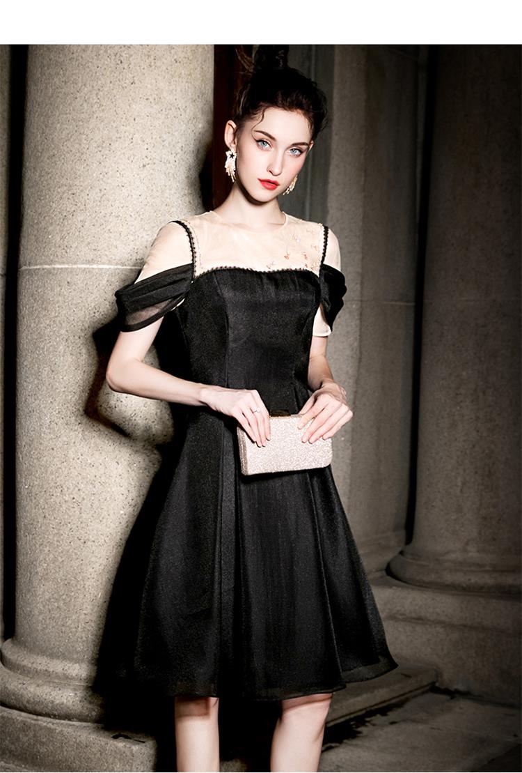 礼服裙女黑色显瘦公主裙宴会约会名媛气质连衣裙平时可穿