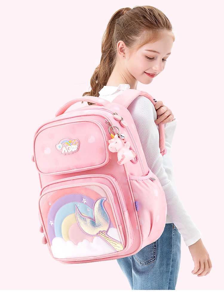 小学生书包女童一三四年级女孩彩虹减负护脊轻便儿童双肩包