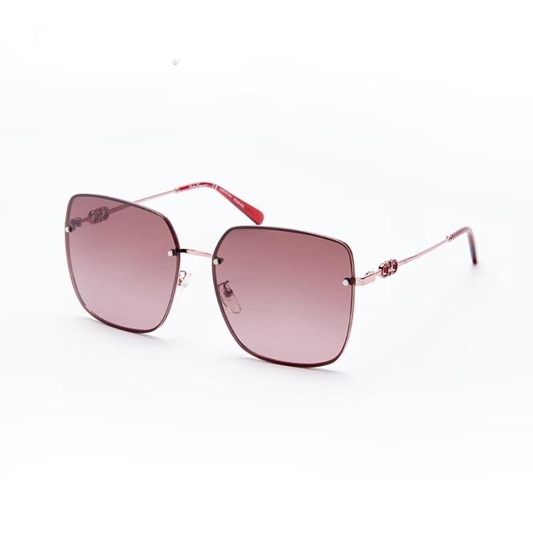 Ferragamo 【23年新款】热卖女款进口精致方形百搭大框金属太阳镜墨镜 In Pink