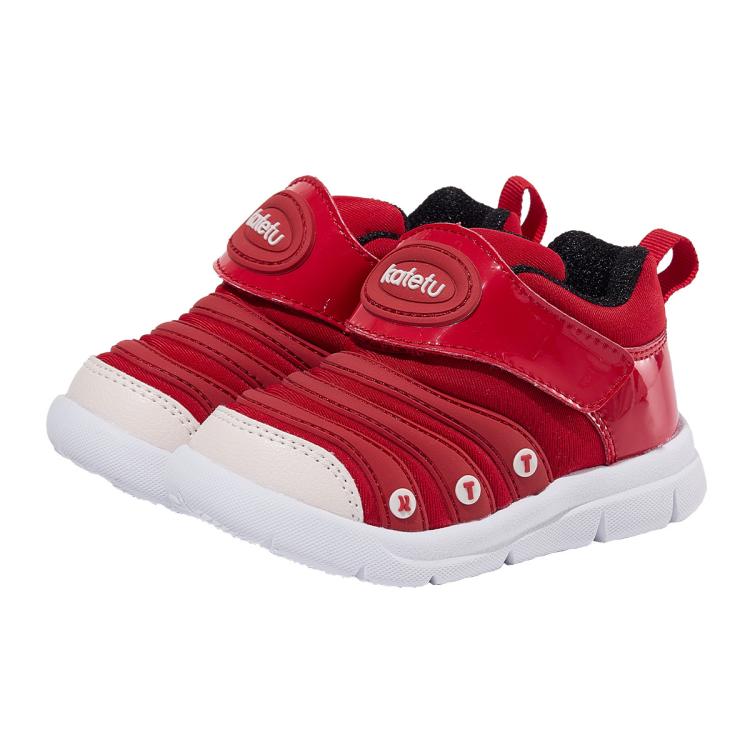 卡特兔 【毛毛虫系列】运动鞋男童女童软底毛毛虫鞋红色学步鞋跑步休闲鞋